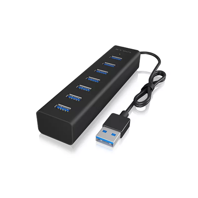 ICY BOX IB-HUB1700-U3 USB 3.2 Gen 1 (3.1 Gen 1) Type-A 5000 Mbit/s Czarny