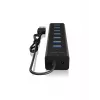 ICY BOX IB-HUB1700-U3 USB 3.2 Gen 1 (3.1 Gen 1) Type-A 5000 Mbit/s Czarny