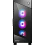 Obudowa PC MSI MPG VELOX 100R Mid Tower Czarna — ATX, 7 slotów rozszerzeń, 2× wnęki 3,5 cala, 2× wnęki 2,5 cala, USB-C