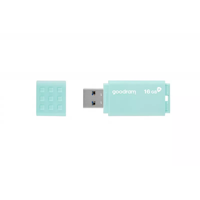 Pendrive GOODRAM UME3 CARE 16 GB USB typu A 3.2 Gen 1 (odczyt 60 MB/s, zapis 20 MB/s) turkusowy