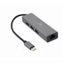 Adapter dokujący Gembird A-CMU3-LAN-01 — USB-C 3.2 Gen 1, 1× Gigabit LAN, 3× USB-A, metalowa obudowa, szary