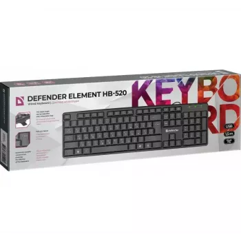 Przewodowa klawiatura USB DEFENDER HB-520 — kompaktowy układ, połączenie USB