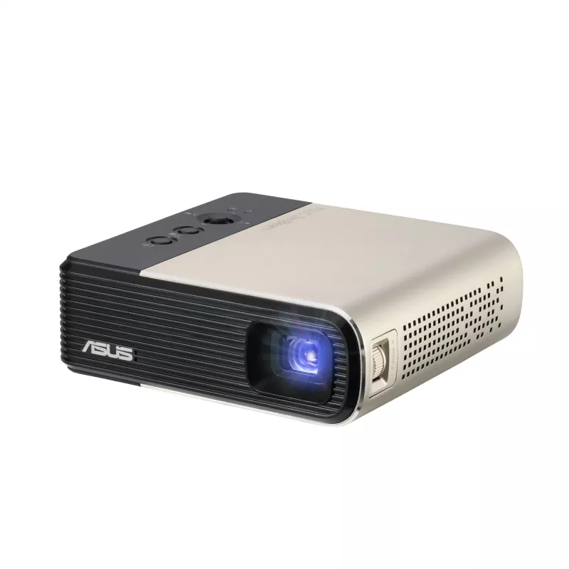 Projektor ASUS ZenBeam E2 o standardowej projekcji, 300 ANSI lumenów, DLP, WVGA (854x480), czarno-złoty