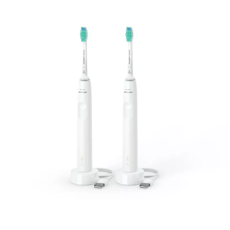 Philips 3000 series 3100 series HX3675/13 2-pack szczoteczki soniczne - białe
