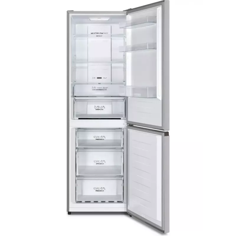 Wolnostojąca lodówko-zamrażarka Gorenje NRK6192AS4, 304 l (lodówka 207 l / zamrażarka 97 l), No Frost, Szary