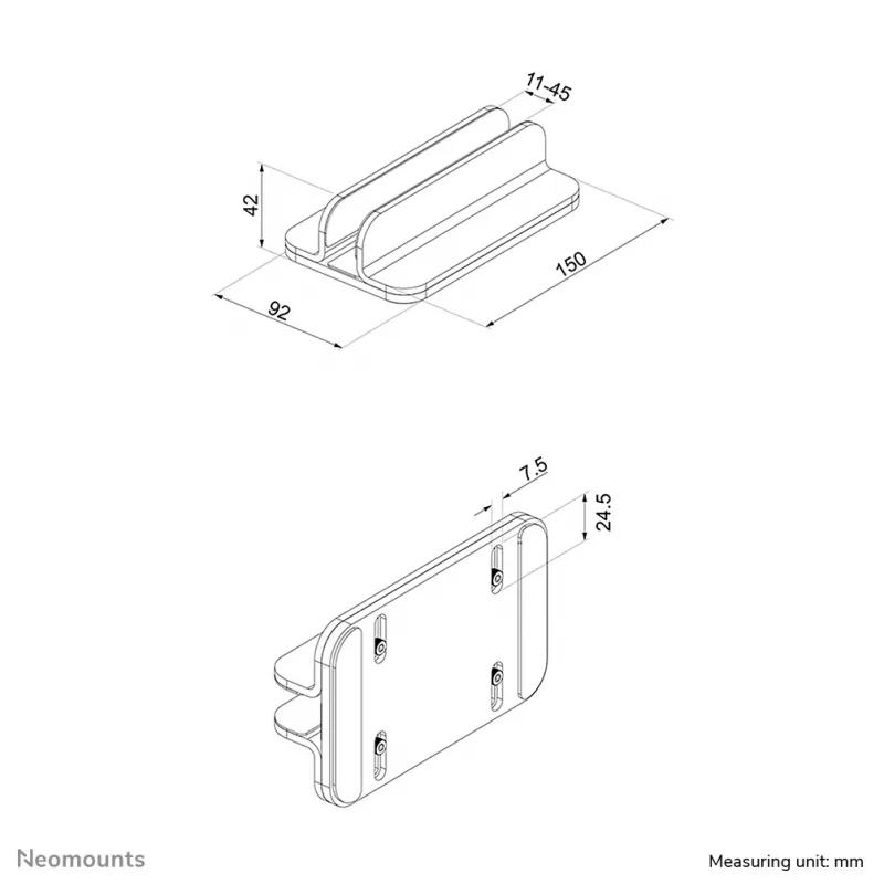 Uchwyt na laptopa Neomounts NSLS300 11-17 cala - uniwersalny