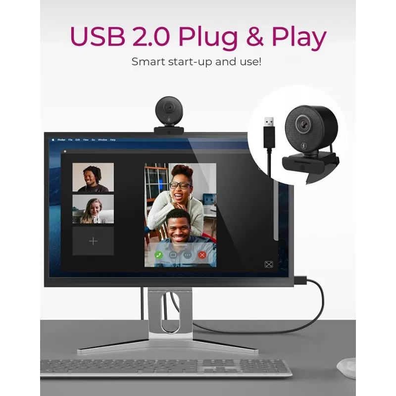 Kamera internetowa ICY BOX IB-CAM501-HD 1920 x 1080 pikseli USB 2.0 Czarny