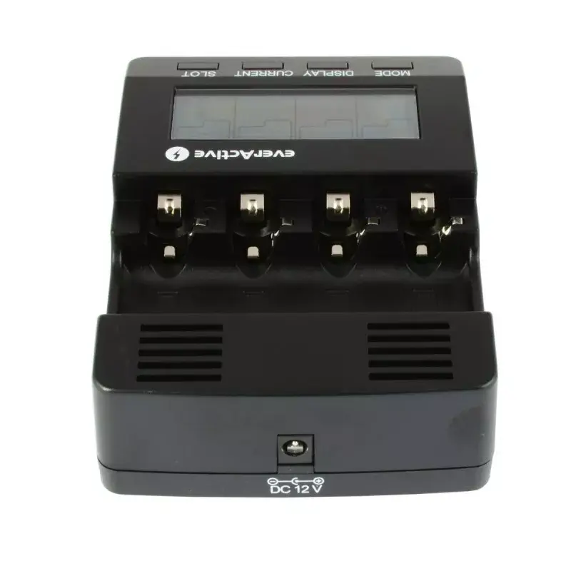 Ładowarka do akumulatorów everActive NC-3000 — uniwersalna ładowarka do AA/AAA/C/D (4-komorowa) czarna, 100–240 V