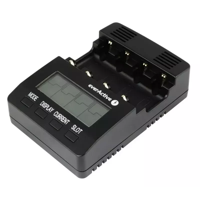Ładowarka do akumulatorów everActive NC-3000 — uniwersalna ładowarka do AA/AAA/C/D (4-komorowa) czarna, 100–240 V