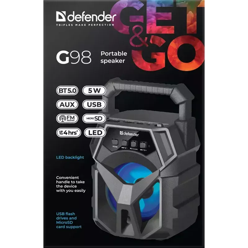Przenośny głośnik mono Defender G98 Czarny