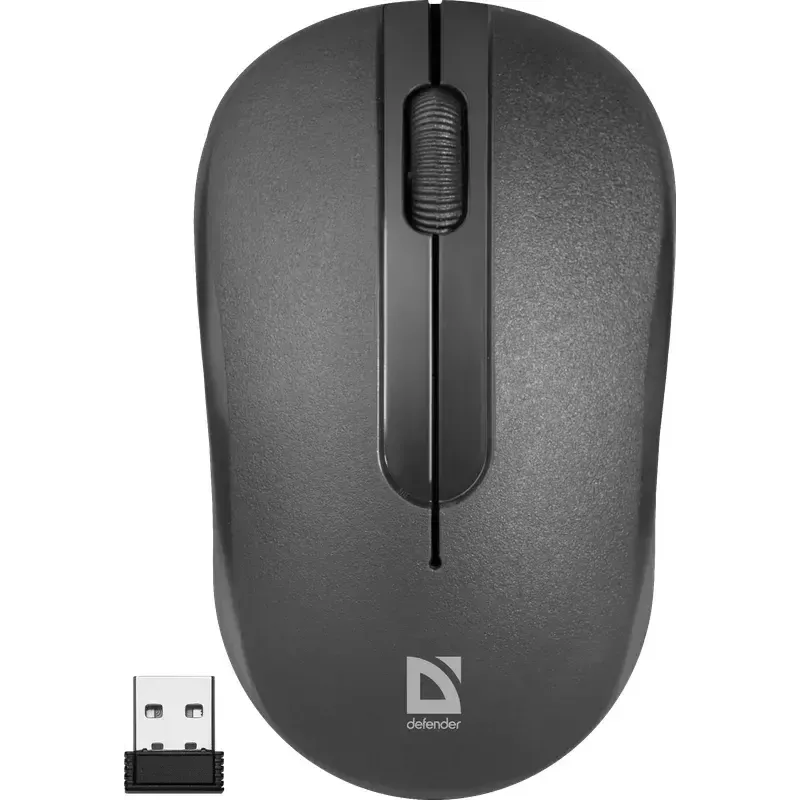 Bezprzewodowa mysz optyczna DEFENDER HIT MM-495 RF, oburęczna, 1600 DPI, odbiornik USB RF, czarna