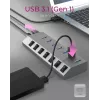 ICY BOX IB-HUB1701-C3 USB 3.2 Gen 1 (3.1 Gen 1) Type-B 5000 Mbit/s Antracytowy