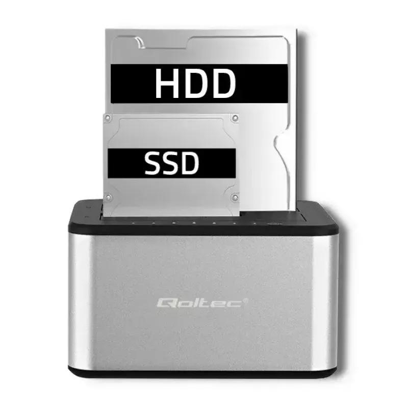 Stacja dokująca QOLTEC 5316 na 2x 2,5/3,5 cala HDD/SSD, SATA, USB 3.0 (5 Gb/s), obudowa aluminiowa