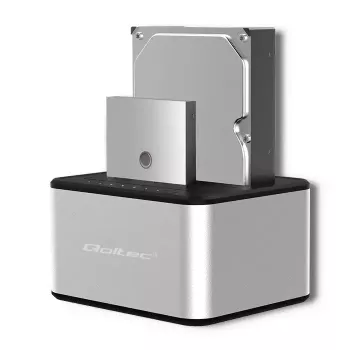 Stacja dokująca QOLTEC 5316 na 2x 2,5/3,5 cala HDD/SSD, SATA, USB 3.0 (5 Gb/s), obudowa aluminiowa