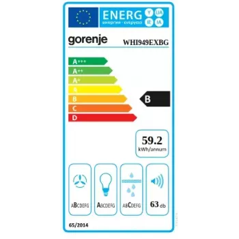 Okap kuchenny Gorenje WHI949EXBG, ścienny, srebrny, stal nierdzewna, 608 m³/h