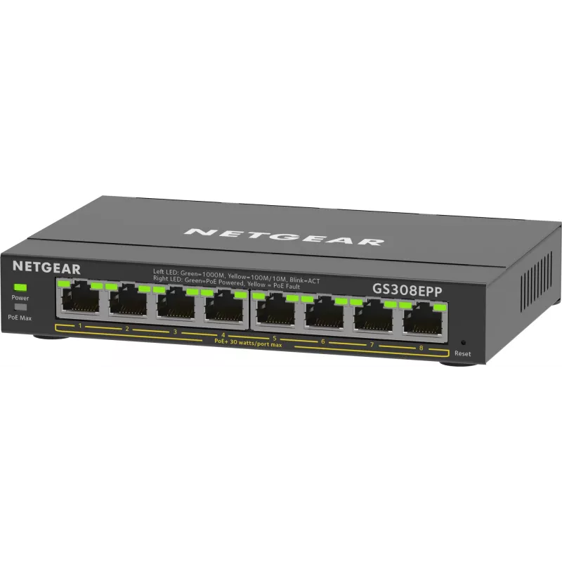 Przełącznik NETGEAR 8-portowy Gigabit Ethernet PoE+ (GS308EPP)