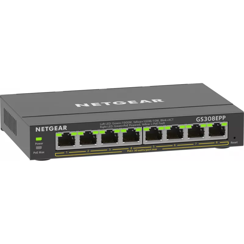 Przełącznik NETGEAR 8-portowy Gigabit Ethernet PoE+ (GS308EPP)