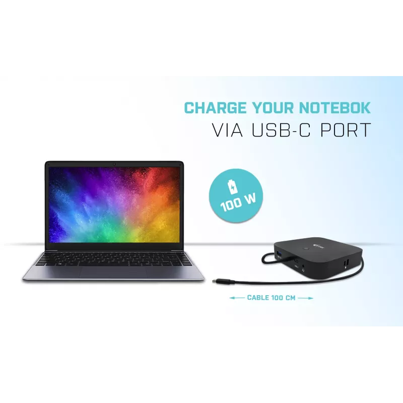Stacja dokująca i-tec USB-C HDMI DP z zasilaniem Power Delivery 100 W