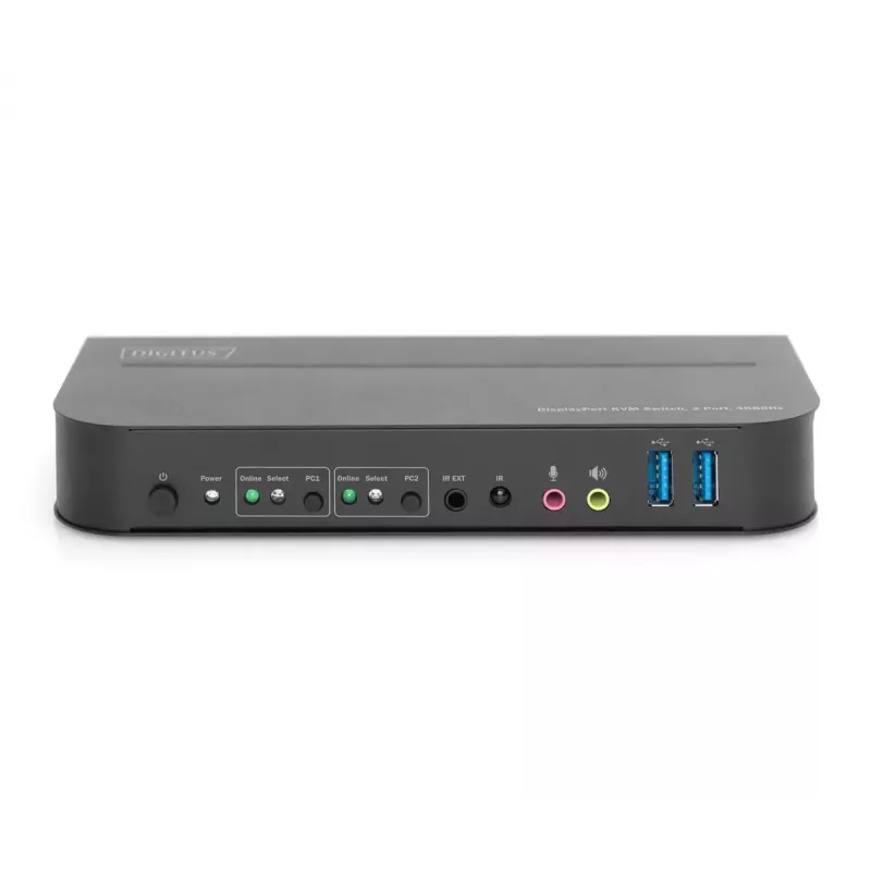 Przełącznik KVM DIGITUS, 2x1 DP, DP/HDMI Out, USB 4Kx2K@60Hz