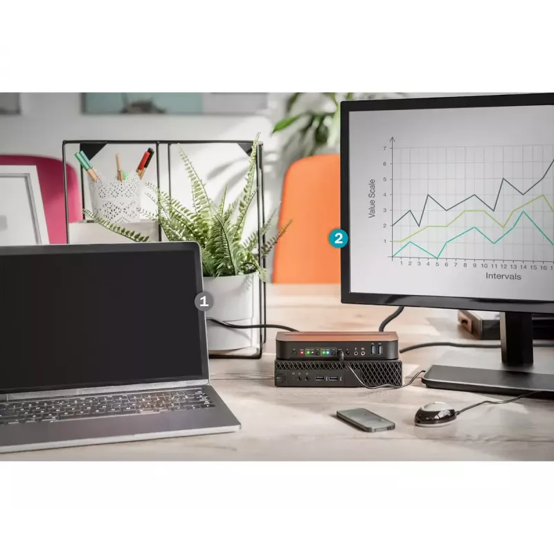 Przełącznik KVM DIGITUS, 2x1 DP, DP/HDMI Out, USB 4Kx2K@60Hz