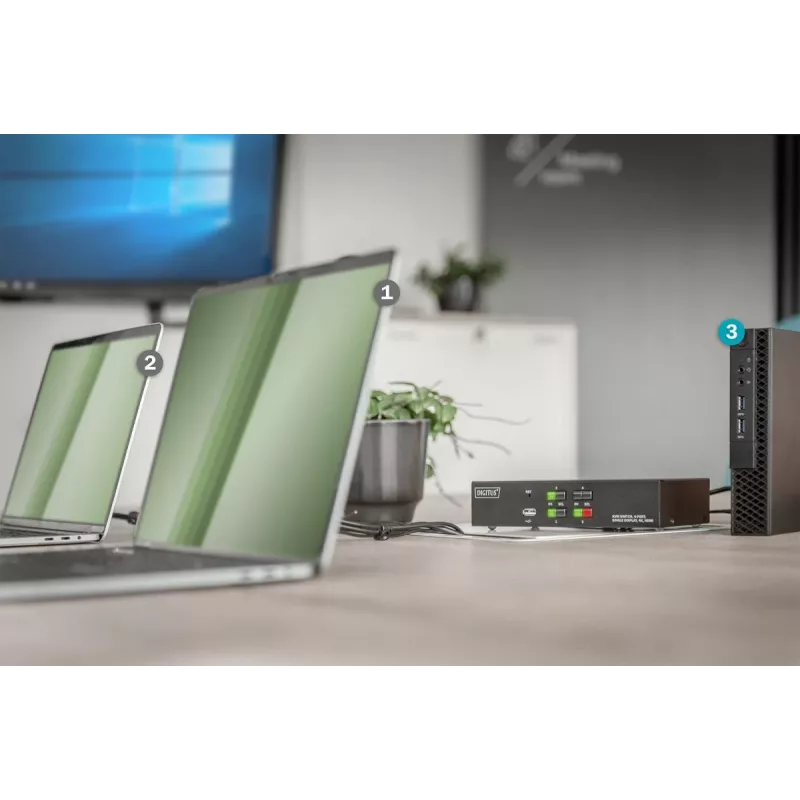 Przełącznik KVM Digitus 4 Porty Pojedynczy Wyświetlacz 4K HDMI