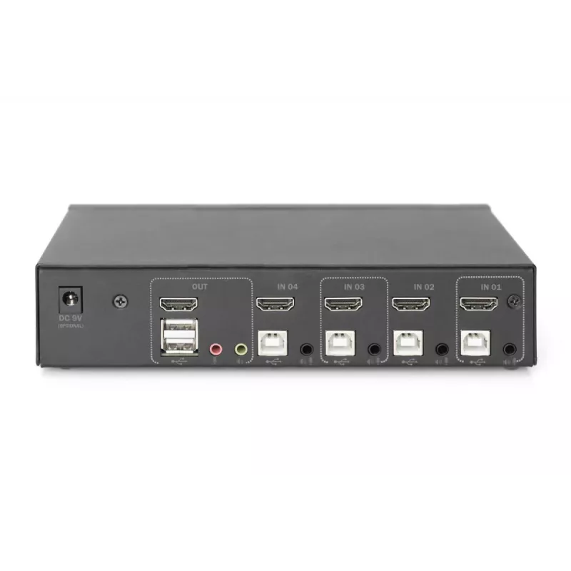 Przełącznik KVM Digitus 4 Porty Pojedynczy Wyświetlacz 4K HDMI