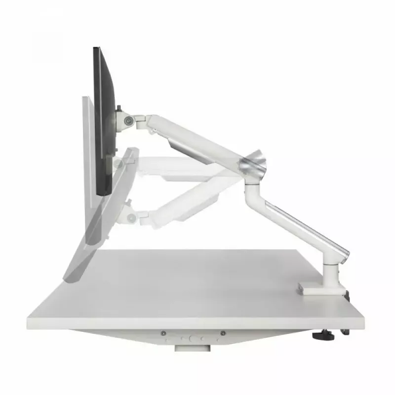 Uchwyt biurkowy do monitora ART RAMM L-19GD dla monitorów 17–32 cale, wspomagany gazowo, 2–9 kg, 2x USB 3.0, biały, zacisk