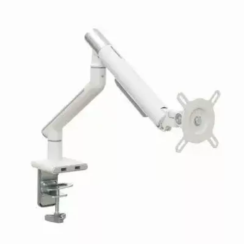 Uchwyt biurkowy do monitora ART RAMM L-19GD dla monitorów 17–32 cale, wspomagany gazowo, 2–9 kg, 2x USB 3.0, biały, zacisk