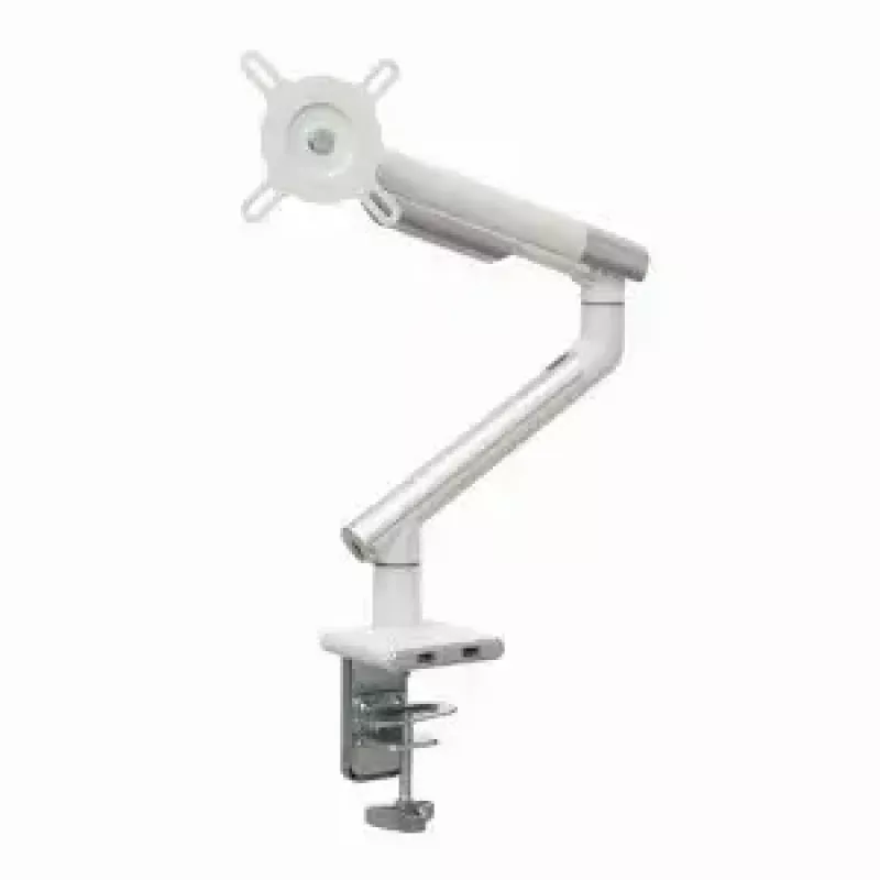 Uchwyt biurkowy do monitora ART RAMM L-19GD dla monitorów 17–32 cale, wspomagany gazowo, 2–9 kg, 2x USB 3.0, biały, zacisk