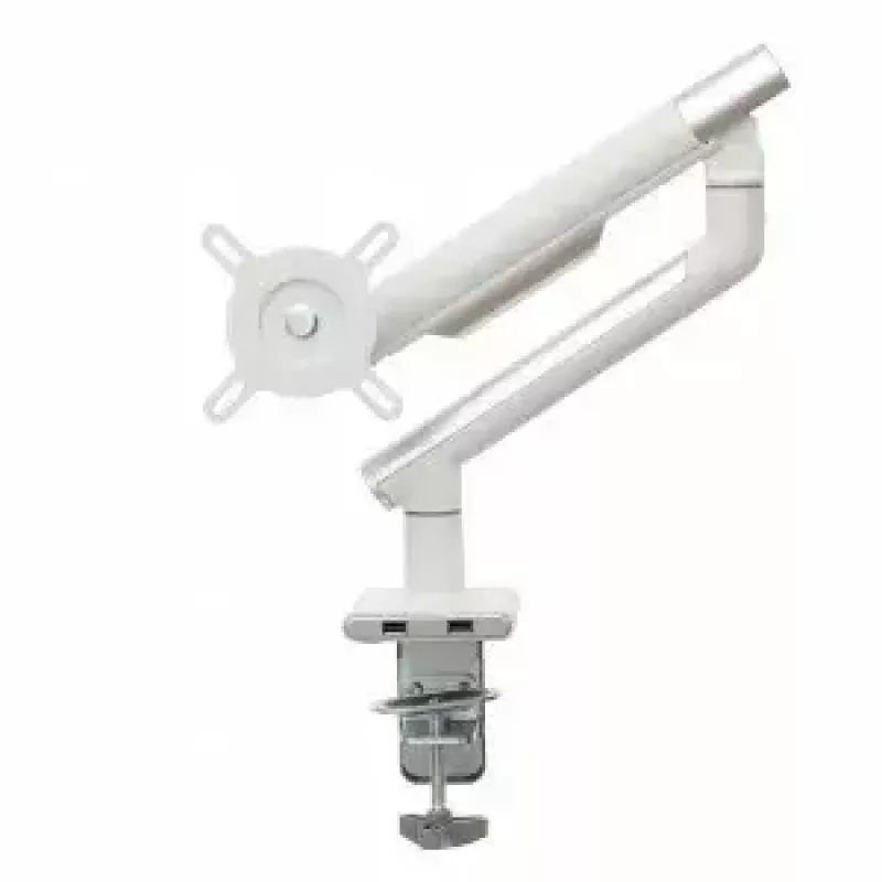Uchwyt biurkowy do monitora ART RAMM L-19GD dla monitorów 17–32 cale, wspomagany gazowo, 2–9 kg, 2x USB 3.0, biały, zacisk