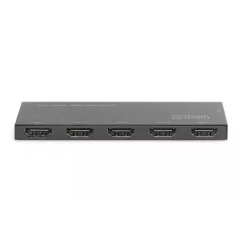 Rozdzielacz HDMI DIGITUS Ultra Slim, 1x4, 4K/60Hz HDR, HDCP 2.2, 18 Gbps, zasilany przez Micro USB