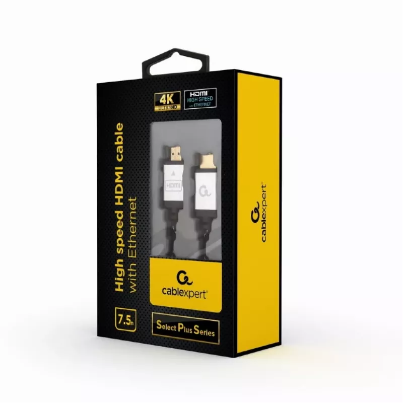 Kabel HDMI wysokiej prędkości z Ethernetem GEMBIRD - seria Select Plus, 7,5 m