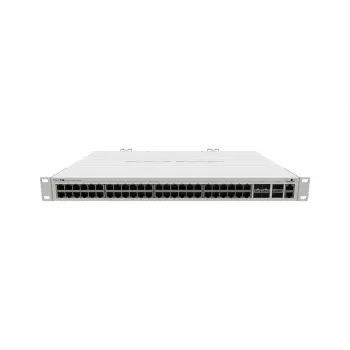 Zarządzalny przełącznik Gigabit Ethernet L2 MikroTik CRS354-48G-4S+2Q+RM — 48x Gigabit RJ-45, 4x SFP+, 2x QSFP+, 10G, do montażu w szafie