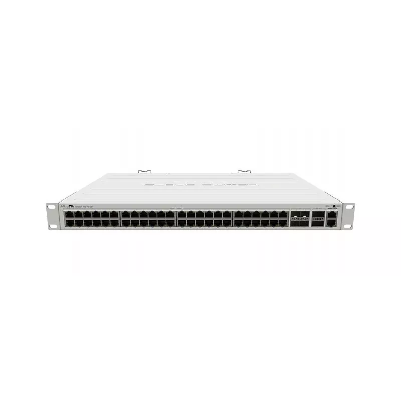 Zarządzalny przełącznik Gigabit Ethernet L2 MikroTik CRS354-48G-4S+2Q+RM — 48x Gigabit RJ-45, 4x SFP+, 2x QSFP+, 10G, do montażu w szafie