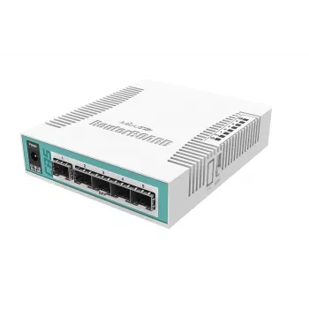 Przełącznik sieciowy MikroTik CRS106-1C-5S — 5× Gigabit RJ-45, 5× SFP, PoE, 30V DC