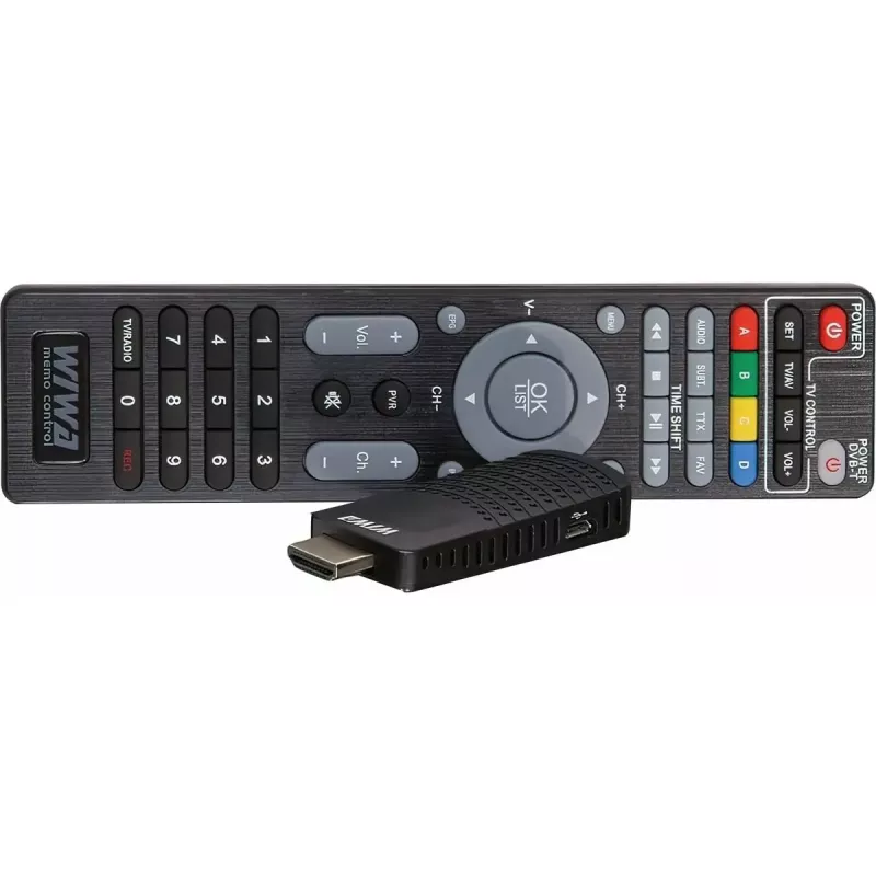 Odbiornik DVB-T/DVB-T2 WIWA H.265 MINI — Cyfrowy tuner naziemny H.265 HD, Full HD, HDMI, USB, 5V/1.5A