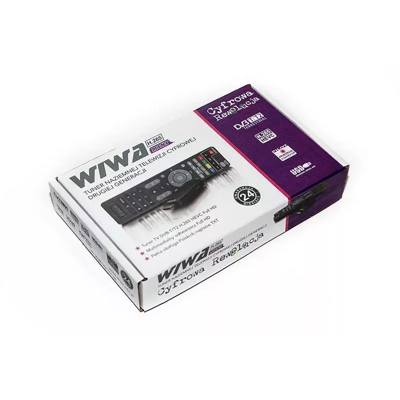 Odbiornik DVB-T/DVB-T2 WIWA H.265 MINI — Cyfrowy tuner naziemny H.265 HD, Full HD, HDMI, USB, 5V/1.5A