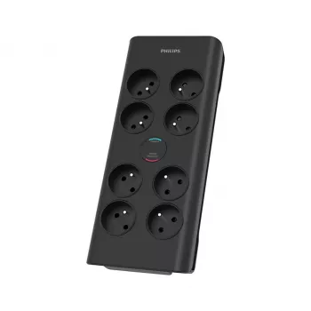 Philips SPN7080BA/60 ochrona przeciwprzepięciowa Czarny 8 gniazdo AC 2 m