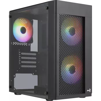 Aerocool HEXFORMBKV2 Obudowa Micro ATX 3 Wentylatory FRGB Czarna