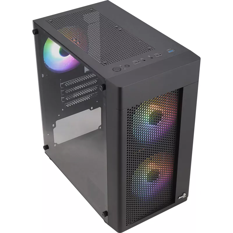 Aerocool HEXFORMBKV2 Obudowa Micro ATX 3 Wentylatory FRGB Czarna