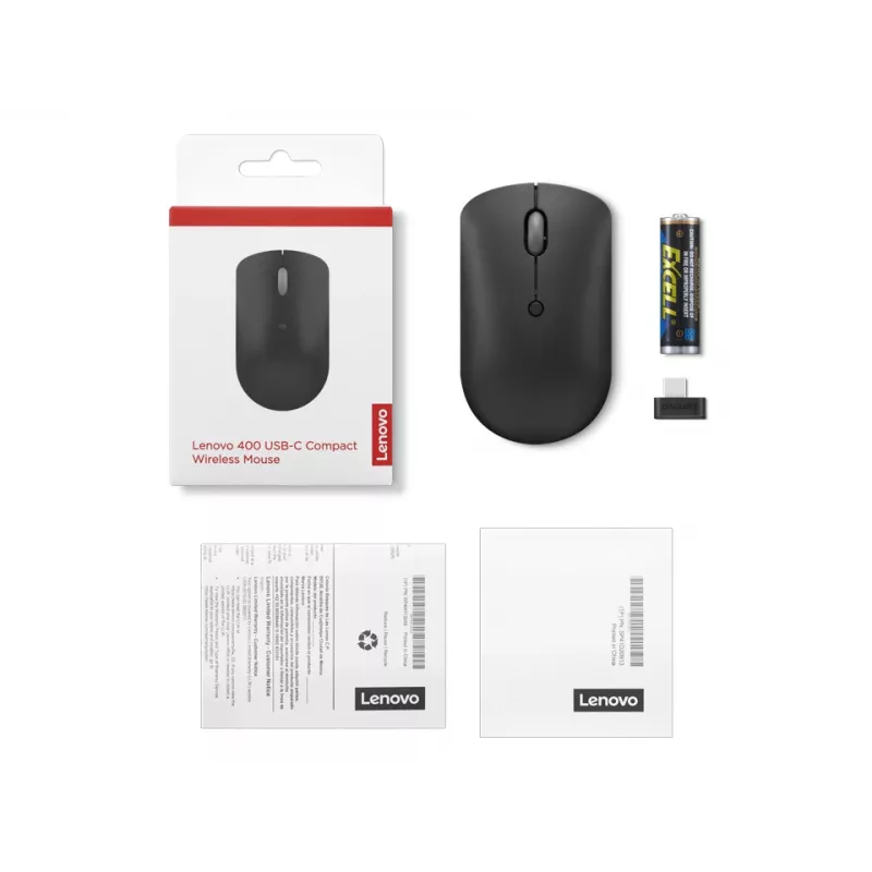 Mysz Lenovo 400 Office Ambidextrous RF Wireless Optical 2400 DPI