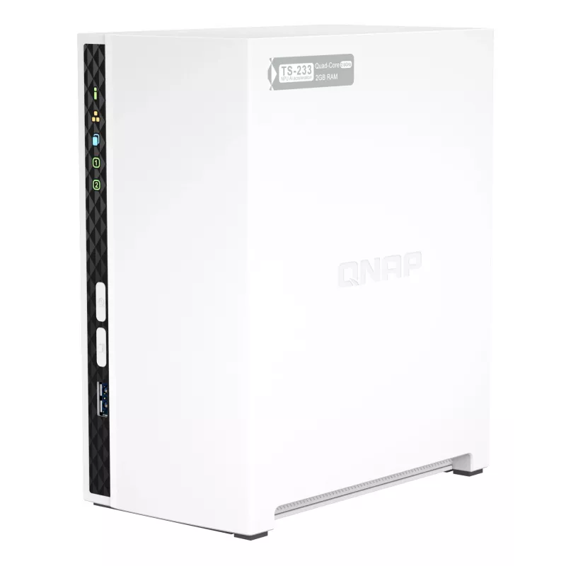 QNAP TS-233 Serwer NAS/magazynowy Tower ARM Cortex-A55 2 GB 0 TB QNAP QTS Biały
