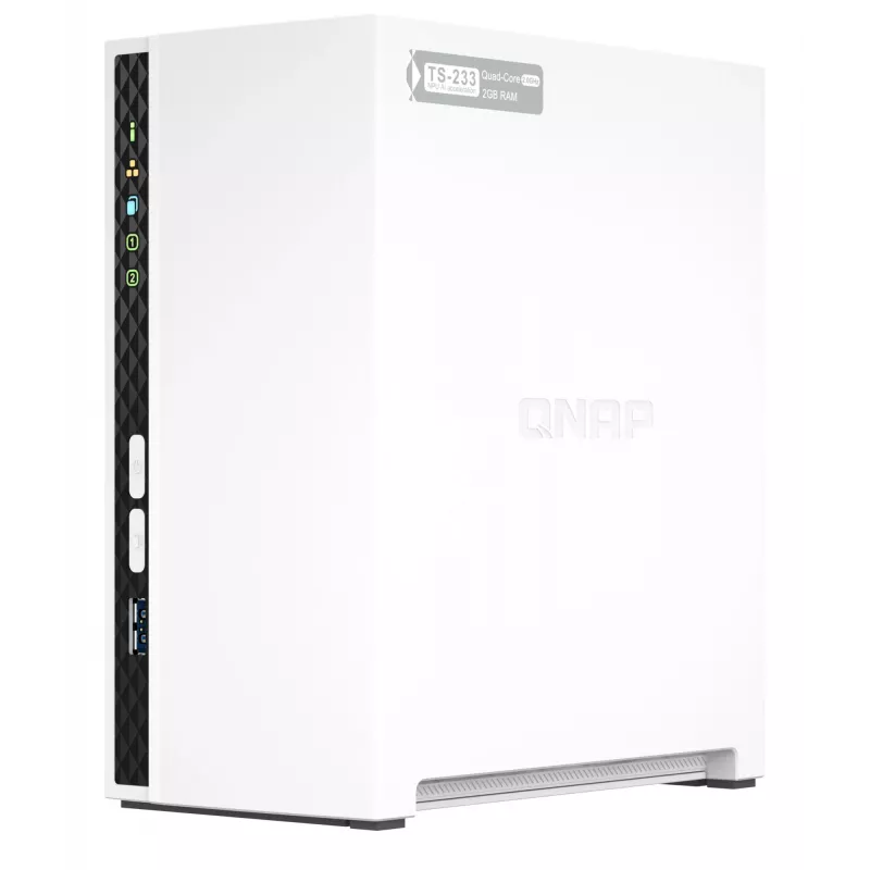 QNAP TS-233 Serwer NAS/magazynowy Tower ARM Cortex-A55 2 GB 0 TB QNAP QTS Biały