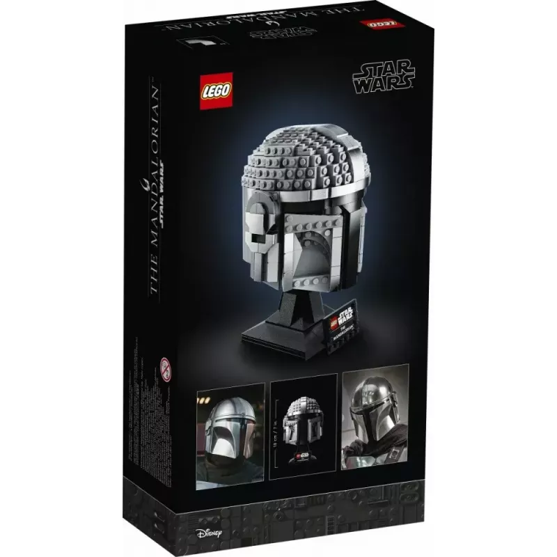 Zabawka konstrukcyjna LEGO Hełm Mandalorianina 75328 — model wystawowy Star Wars, kolekcjonerska budowla, 584 elementy, wiek 18+