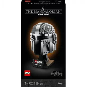 Zabawka konstrukcyjna LEGO Hełm Mandalorianina 75328 — model wystawowy Star Wars, kolekcjonerska budowla, 584 elementy, wiek 18+