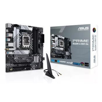 Płyta główna ASUS PRIME B660M-A WIFI D4 — Intel B660, LGA 1700, micro ATX, DDR4, 4 DIMM, Wi‑Fi 6, 2x M.2