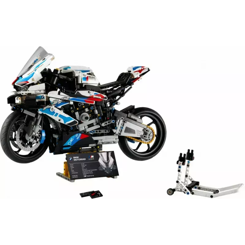 LEGO Technic motocykl BMW M1000RR 42130 ze szczegółowym silnikiem i działającym zawieszeniem