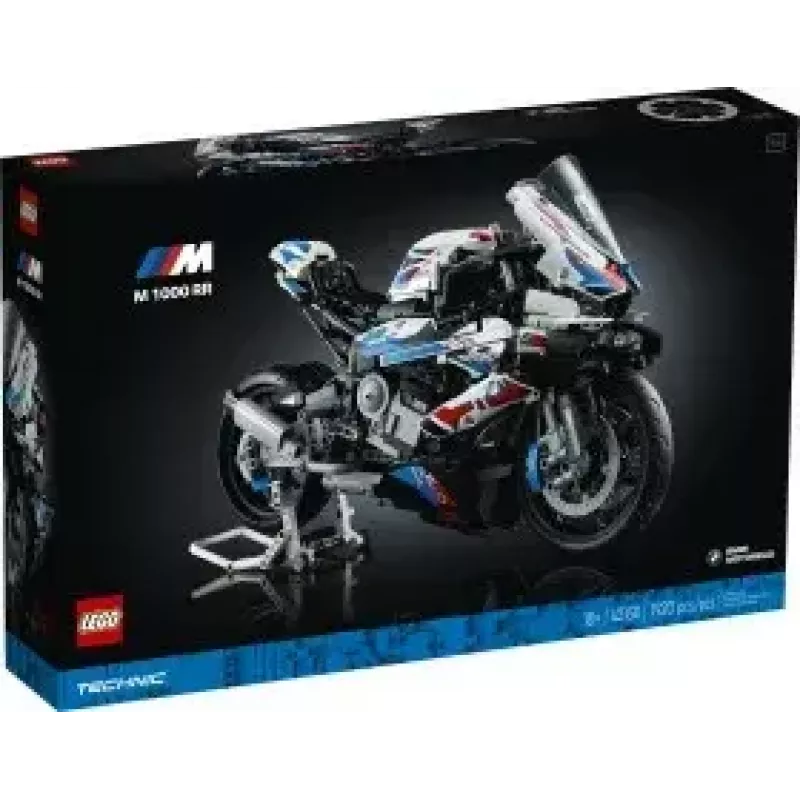 LEGO Technic motocykl BMW M1000RR 42130 ze szczegółowym silnikiem i działającym zawieszeniem