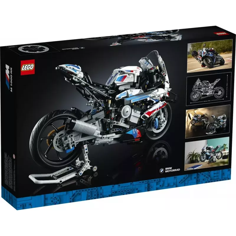 LEGO Technic motocykl BMW M1000RR 42130 ze szczegółowym silnikiem i działającym zawieszeniem