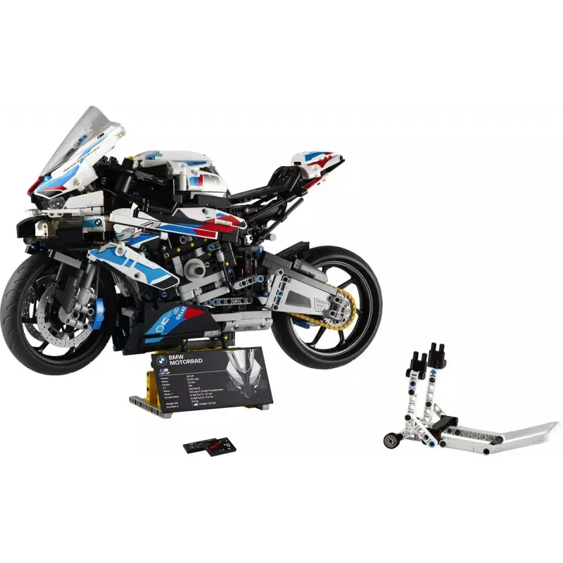 LEGO Technic motocykl BMW M1000RR 42130 ze szczegółowym silnikiem i działającym zawieszeniem